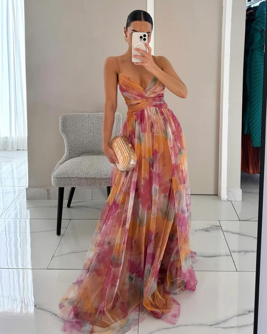 Gisele - Robe longue florale flatteuse